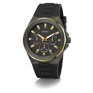 Guess Multi-function Black Silicone Two-Tone Mens Watch